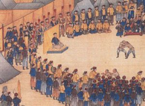 Emperor Qianlong watching a wrestling match